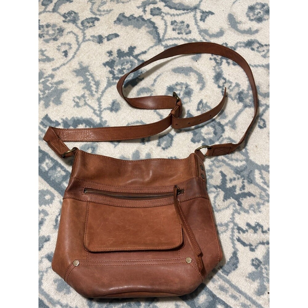 C&C California Genuine Leather Brown Crossbody Purse